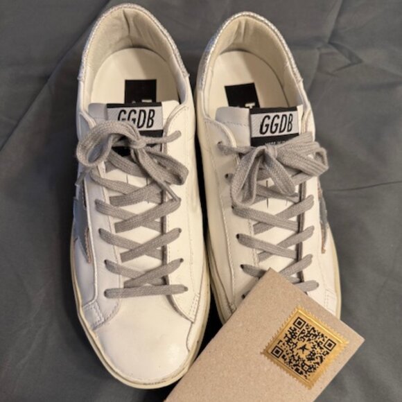 Golden Goose Silver and White Hi Star - Size 40 (9.5 U.S.) - Picture 1 of 8